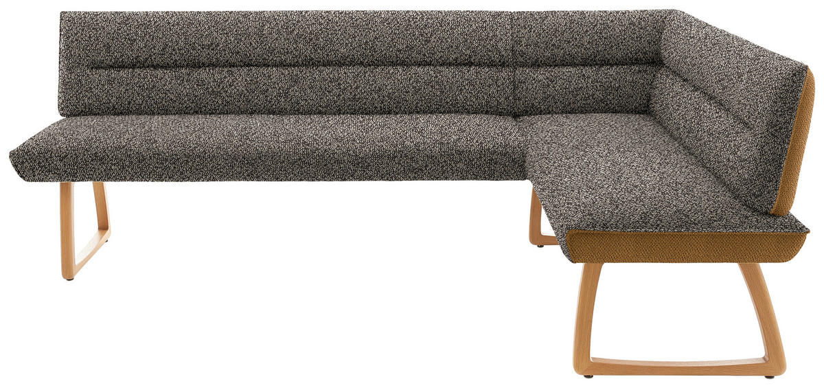 ECKBANK 237/162 cm  in Dunkelbraun, Currygelb  - Currygelb/Eichefarben, Design, Holz/Textil (237/162cm) - Koinor