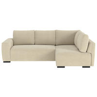 ECKSOFA GIRO in Cord Beige  252/170 cm  - Beige/Schwarz, Trend, Kunststoff/Textil (252/170cm) - MID.YOU