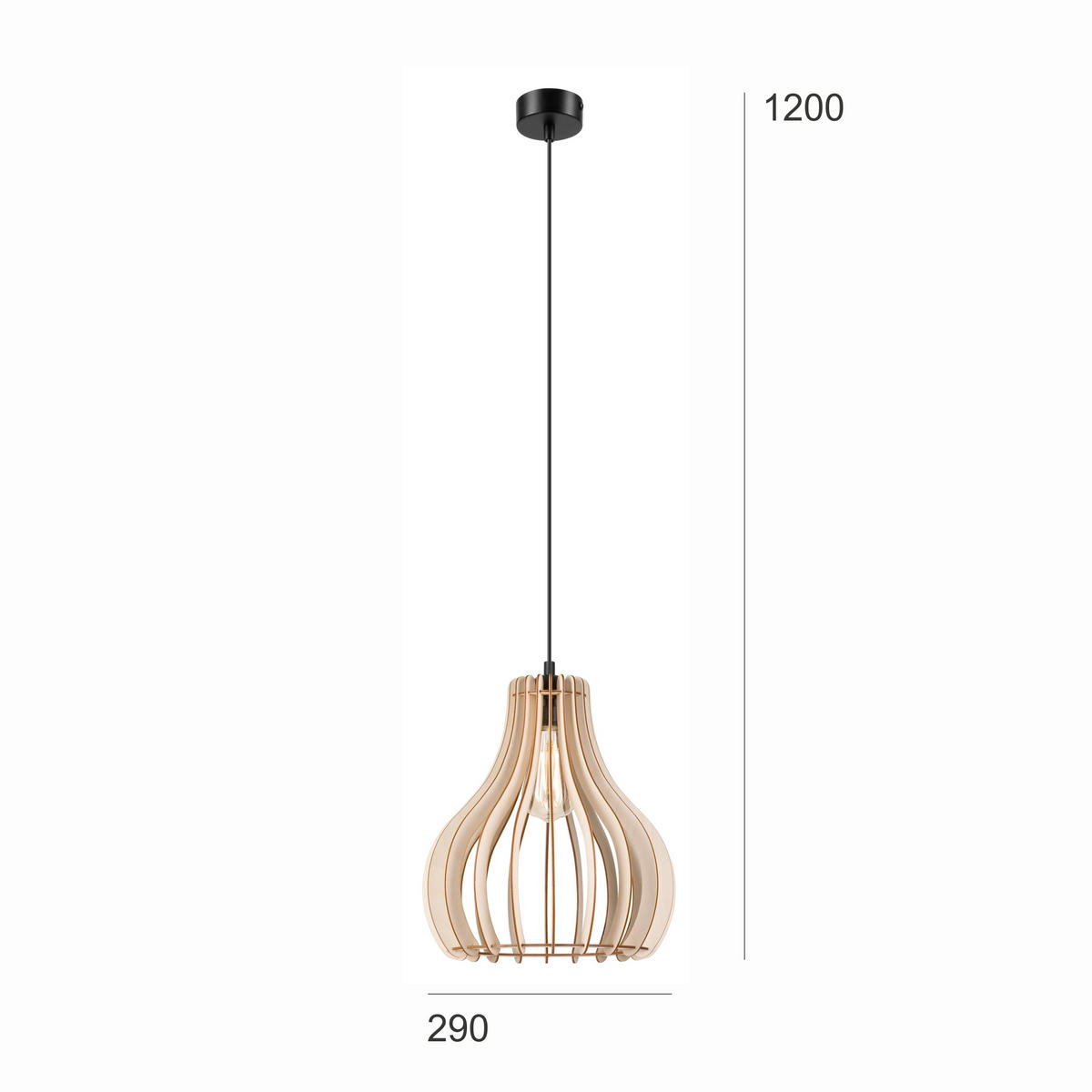 HÄNGELEUCHTE 29/120 cm  - Kernbuche, Natur, Holz (29/120cm)