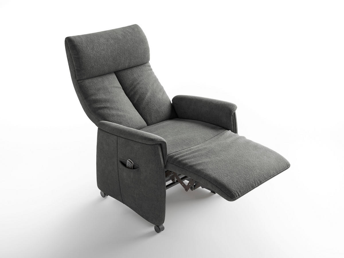 RELAXSESSEL in Textil Dunkelgrau  - Dunkelgrau/Schwarz, Basics, Kunststoff/Textil (76/114/84cm) - Sit & More