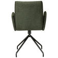 ARMLEHNSTUHL  Stoffauswahl, Typenauswahl Lederlook, Mikrofaser  - Schwarz/Olivgrün, Design, Textil/Metall (60/91/60cm) - Moderano