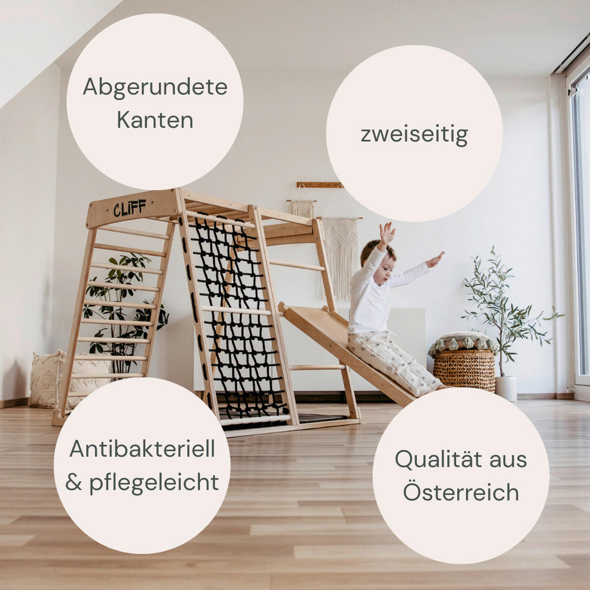 KLETTERGERÜST ZUBEHÖR - Birkefarben, Basics, Holz (112/40/7cm) - CLIFF