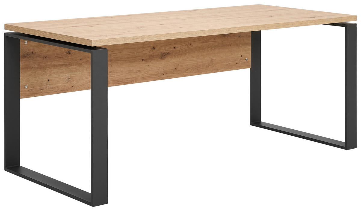 SCHREIBTISCH 140/80/75 cm  in Eiche Artisan  - Anthrazit/Eiche Artisan, Design, Holzwerkstoff/Metall (140/80/75cm) - Carryhome