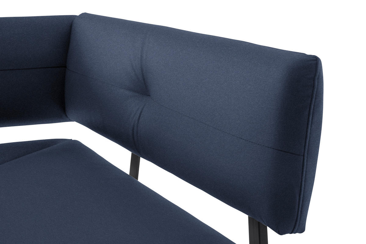 ECKBANK 180/140 cm  in Schwarz, Dunkelblau  - Schwarz/Dunkelblau, MODERN, Textil/Metall (180/140cm) - Cantus