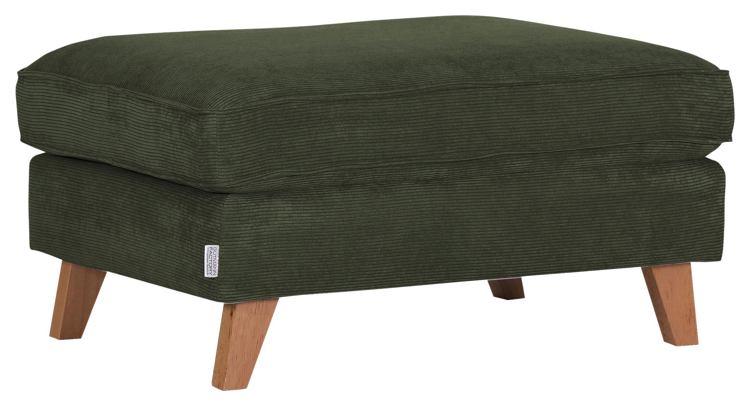 HOCKER Cord Grün  - Buchefarben/Grün, Design, Holz/Textil (93/47/65cm) - Carryhome