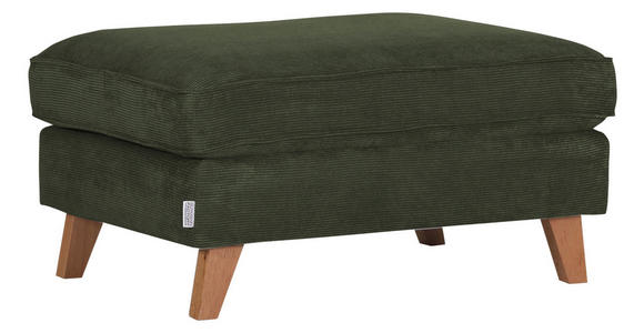 HOCKER Cord Grün  - Buchefarben/Grün, Design, Holz/Textil (93/47/65cm) - Carryhome