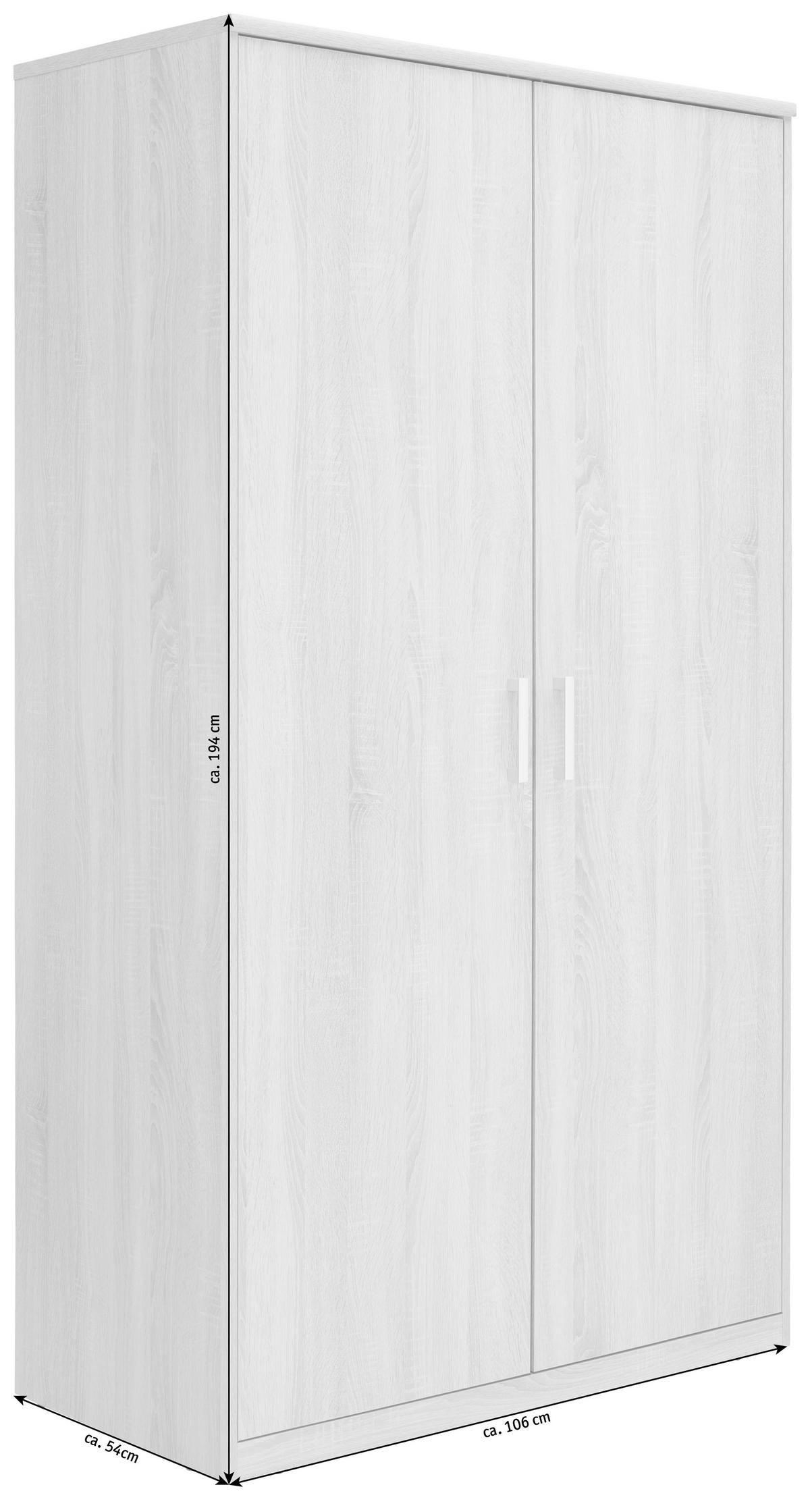 DREHTÜRENSCHRANK in Sonoma Eiche  - Silberfarben/Sonoma Eiche, Konventionell, Holzwerkstoff/Metall (106/194/54cm) - Xora