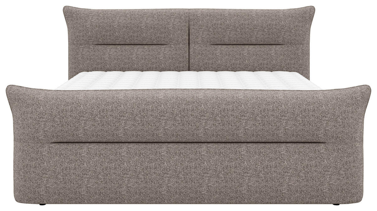 BOXSPRINGBETT 180/200 cm  in Greige  - Greige/Schwarz, Design, Kunststoff/Textil (180/200cm) - Chameo
