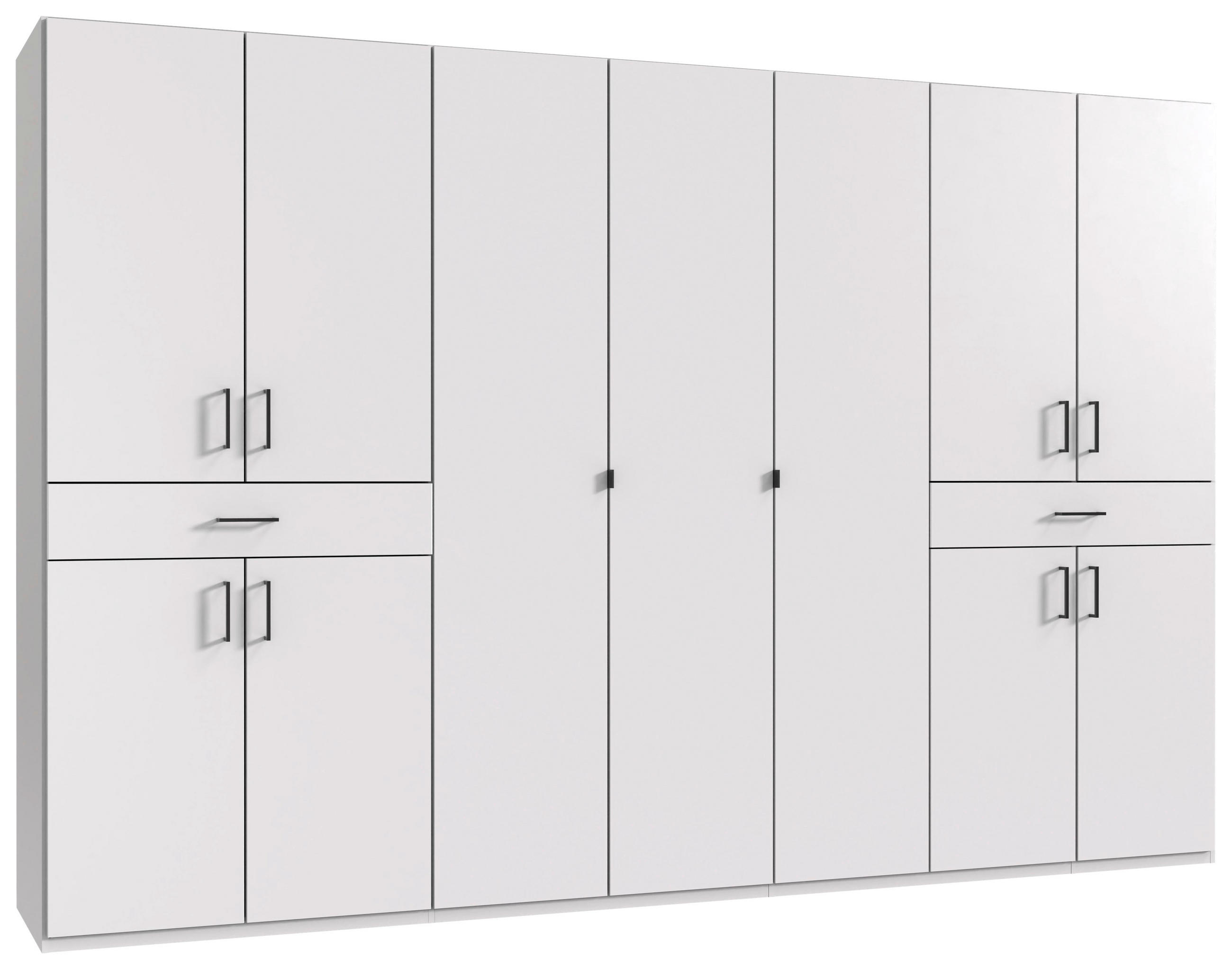 DREHTÜRENSCHRANK in Weiss  - Weiss/Schwarz, Konventionell, Holzwerkstoff/Kunststoff (313/208/58cm) - Carryhome