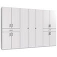 DREHTÜRENSCHRANK  in Weiß  - Schwarz/Weiß, KONVENTIONELL, Holzwerkstoff/Kunststoff (313/208/58cm) - Carryhome