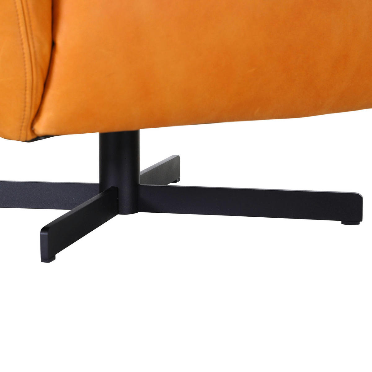 SESSEL in Echtleder Cognac  - Cognac/Schwarz, KONVENTIONELL, Leder/Metall (100/80/90cm) - Carryhome