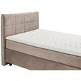 BOXSPRINGBETT 140/200 cm  in Creme  - Creme/Schwarz, Design, Holzwerkstoff/Kunststoff (140/200cm) - Xora