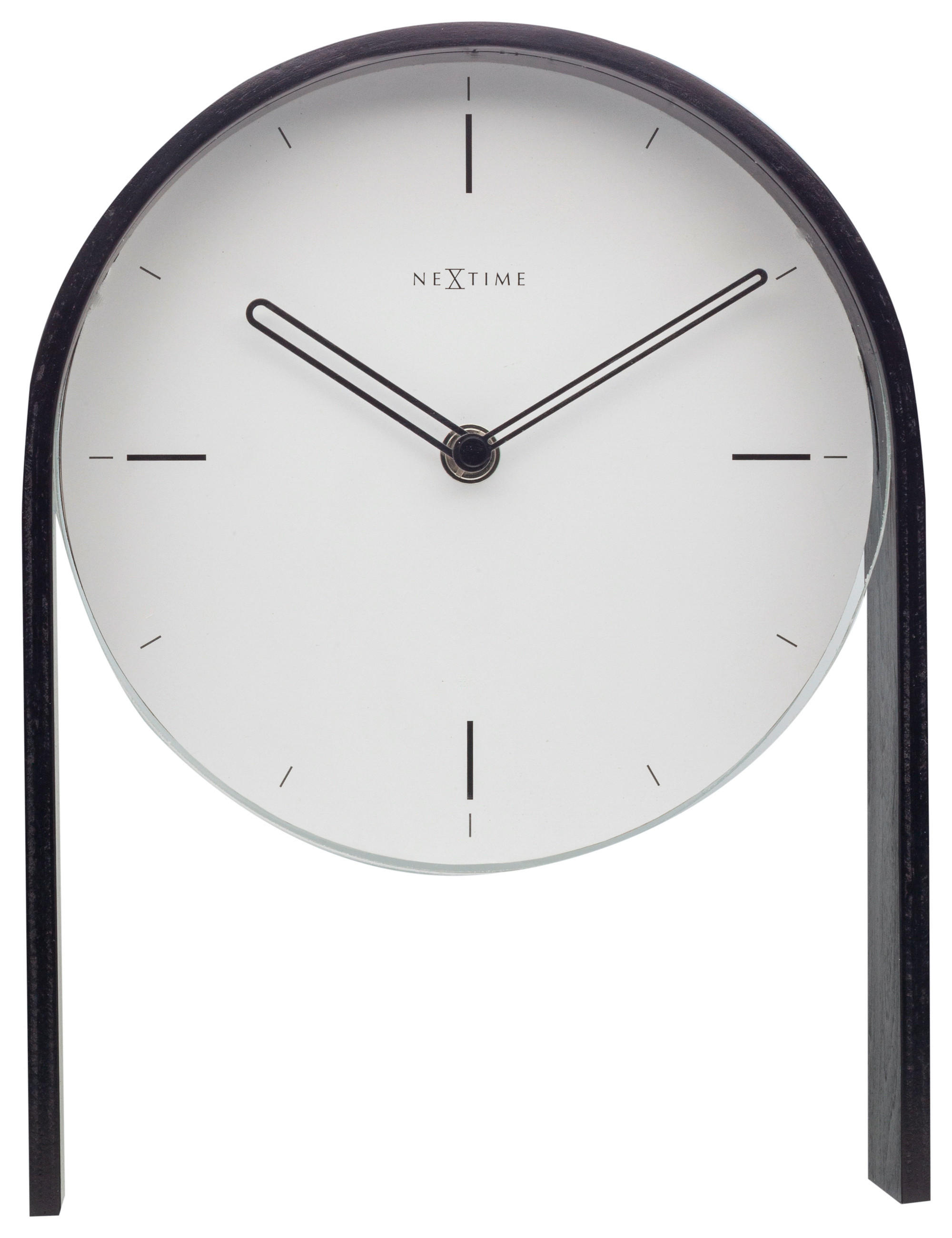 BORDSKLOCKA 21/27/6,5 cm   - vit/svart, Basics, trä/glas (21/27/6,5cm)