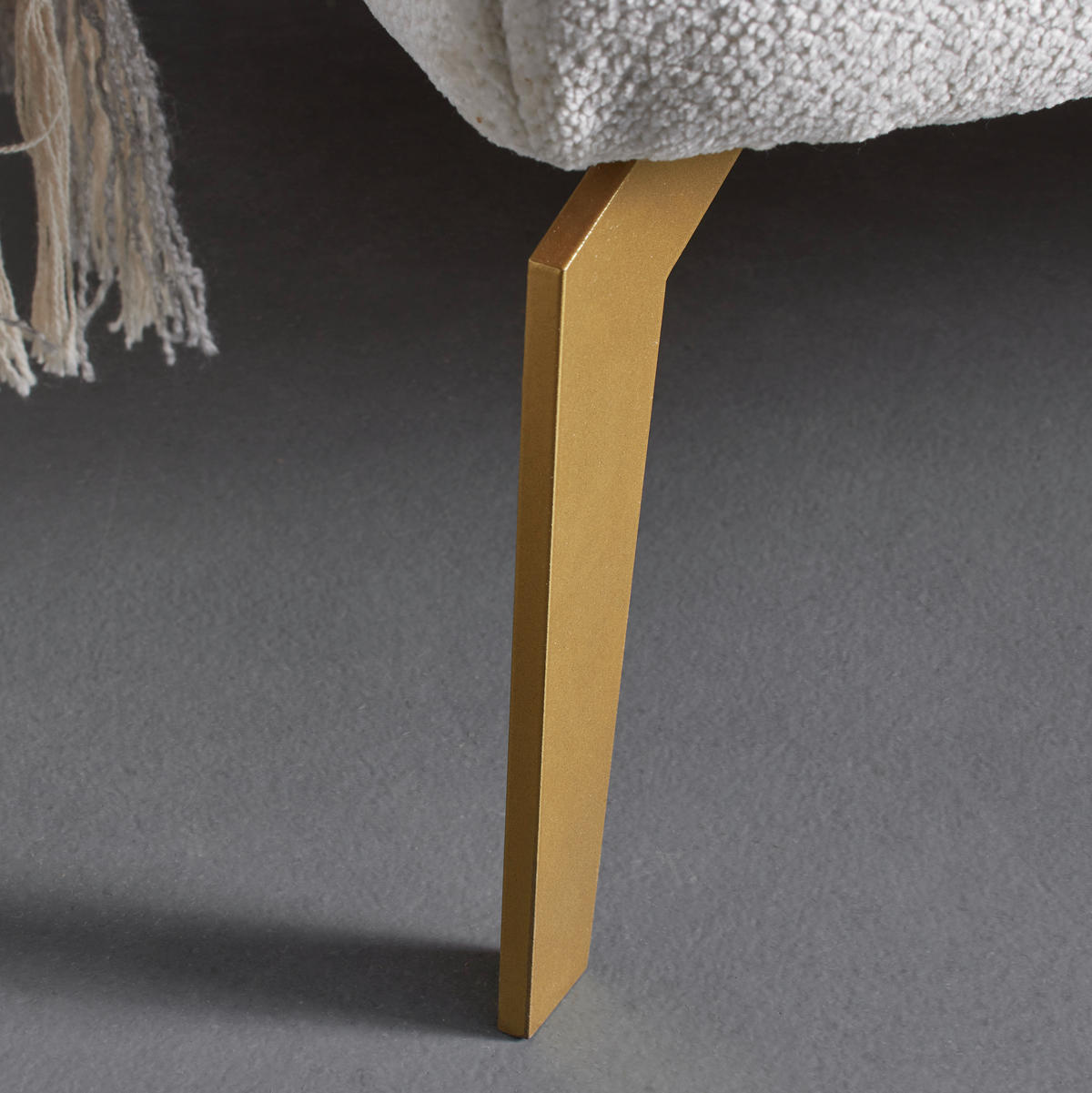 BOXSÄNG 180/200 cm  i cremefärgad  - guldfärgad/cremefärgad, metall/trämaterial (180/200cm) - Visionight