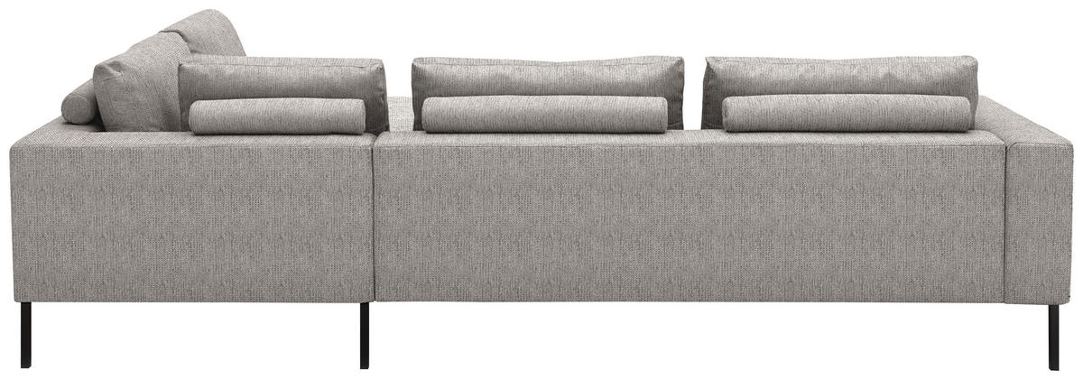 ECKSOFA  in Flachgewebe Greige  308/270 cm  - Greige/Schwarz, Design, Textil/Metall (308/270cm) - Pure Home Lifestyle