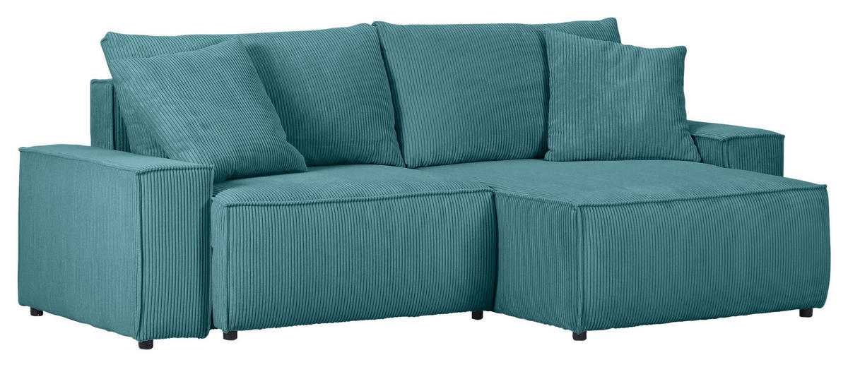 HÖRNSOFFA i manchester petrol  - petrol/svart, Klassisk, textil/plast (250/153cm) - MID.YOU