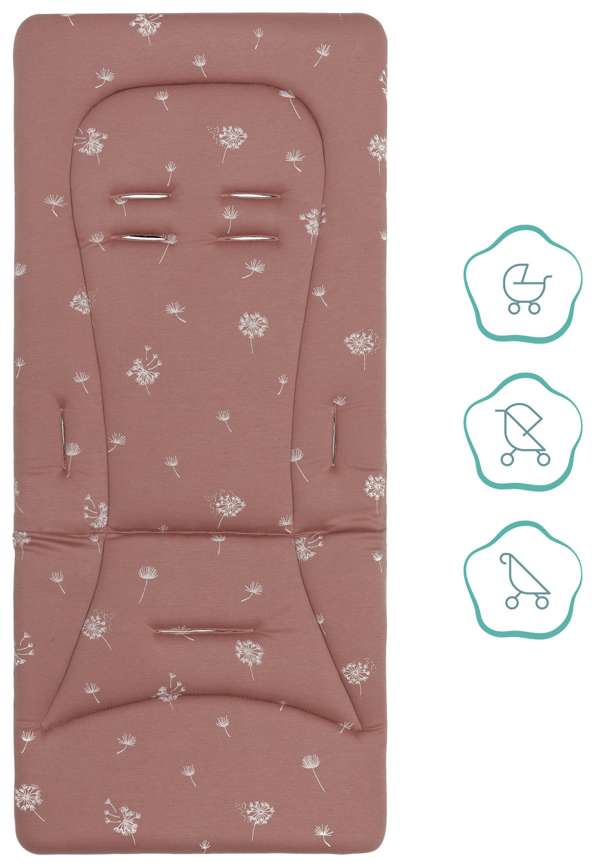 KINDERWAGENEINLAGE - Altrosa/Grau, Basics, Kunststoff/Textil (30/73cm) - Jimmylee