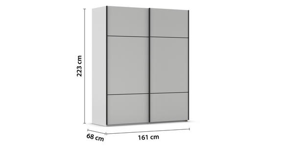 SCHWEBETÜRENSCHRANK 162/223/68 cm 2-türig Grau - Schwarz/Grau, KONVENTIONELL, Holzwerkstoff/Metall (162/223/68cm) - Novel
