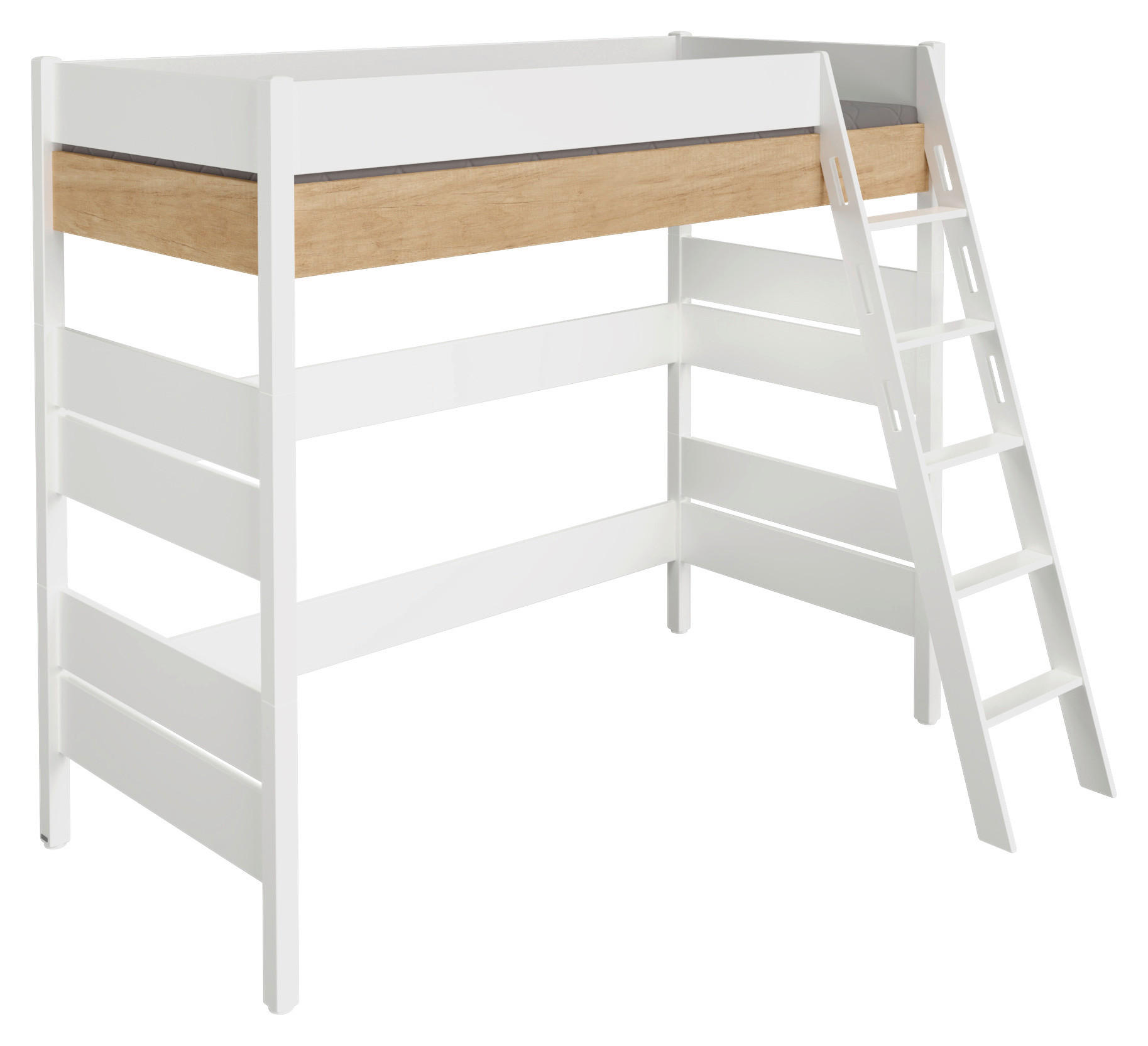 HOCHBETT 90/200 cm,  in Weiß, Eichefarben, Leiter  - Eichefarben/Weiß, Basics, Holz/Holzwerkstoff (90/200cm) - Paidi