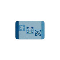 BADEMATTE Grund Blau 50/80 cm  - Blau, Basics, Kunststoff/Textil (50/80cm) - Grund