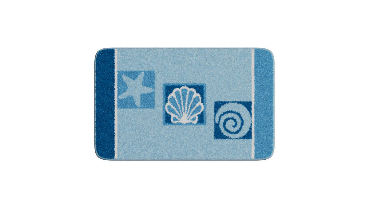 BADEMATTE Grund Blau 50/80 cm  - Blau, Basics, Kunststoff/Textil (50/80cm) - Grund