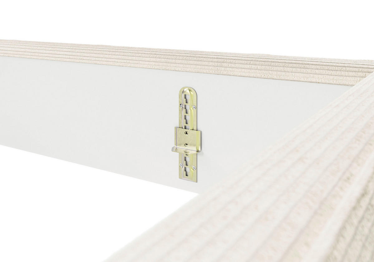POLSTERBETT gepolstertes Kopfteil 160/200 cm  in Creme  - Creme/Schwarz, Design, Textil/Metall (160/200cm) - Lomoco