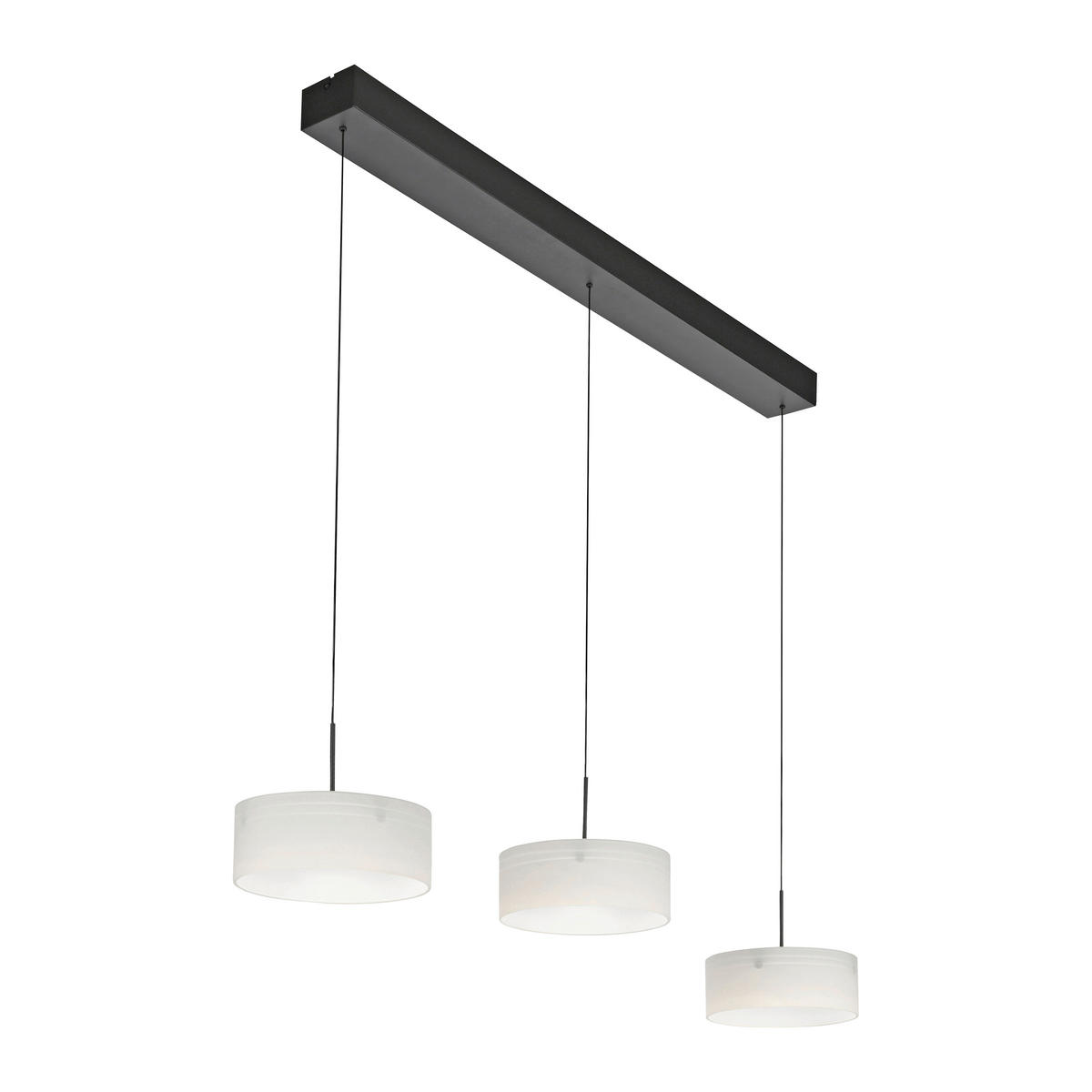 LED-HÄNGELEUCHTE 105/20/180 cm  - Schwarz, Design, Glas/Kunststoff (105/20/180cm)