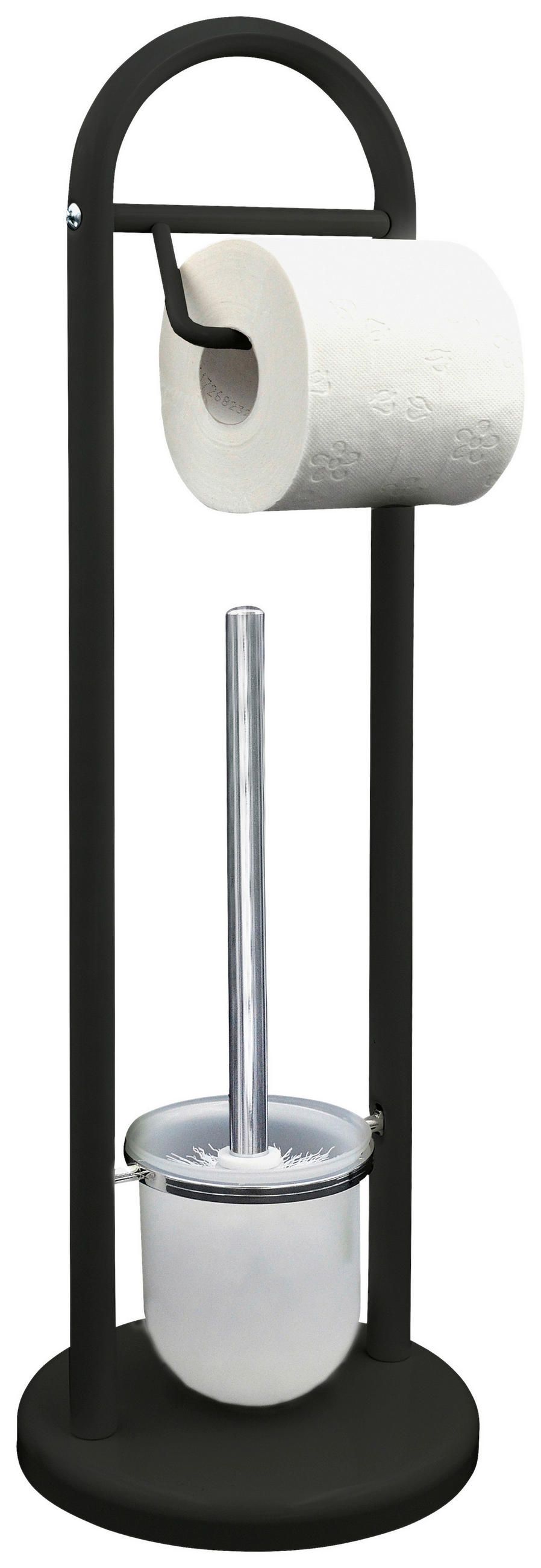 WC-BÜRSTENKOMBINATION in Metall  Kunststoff   - Chromfarben/Schwarz, Basics, Kunststoff/Metall (19/63cm) - Sadena