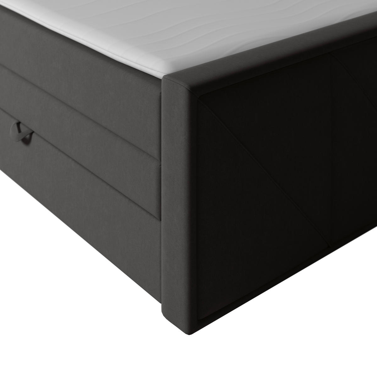 POSTELJA BOXSPRING 180 cm   x 200 cm  , kovina, umetna masa, tekstil, karton, leseni material antracit  - črna/antracit, Moderno, kovina/umetna masa (180/200cm) - MID.YOU