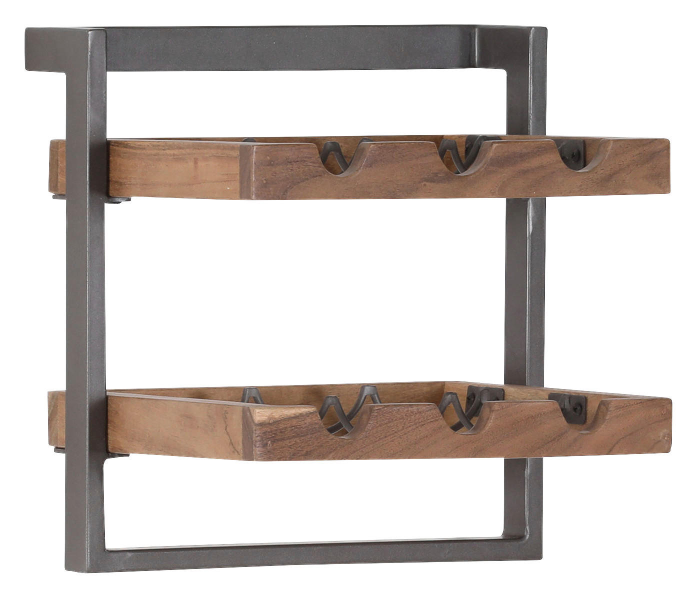 WANDREGAL Akazie massiv Naturfarben - Naturfarben, Natur, Holz/Metall (35/35/25cm) - Lomoco