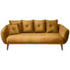 3-SITZER-SOFA Velours Gelb  - Gelb/Buchefarben, MODERN, Holz/Textil (236/94/103cm) - Livetastic