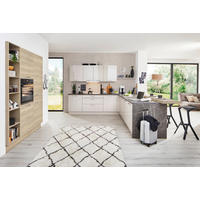 EINBAUKÜCHE ULTRA GLISS  - Sandfarben/Eichefarben, Design, Holzwerkstoff - Novel