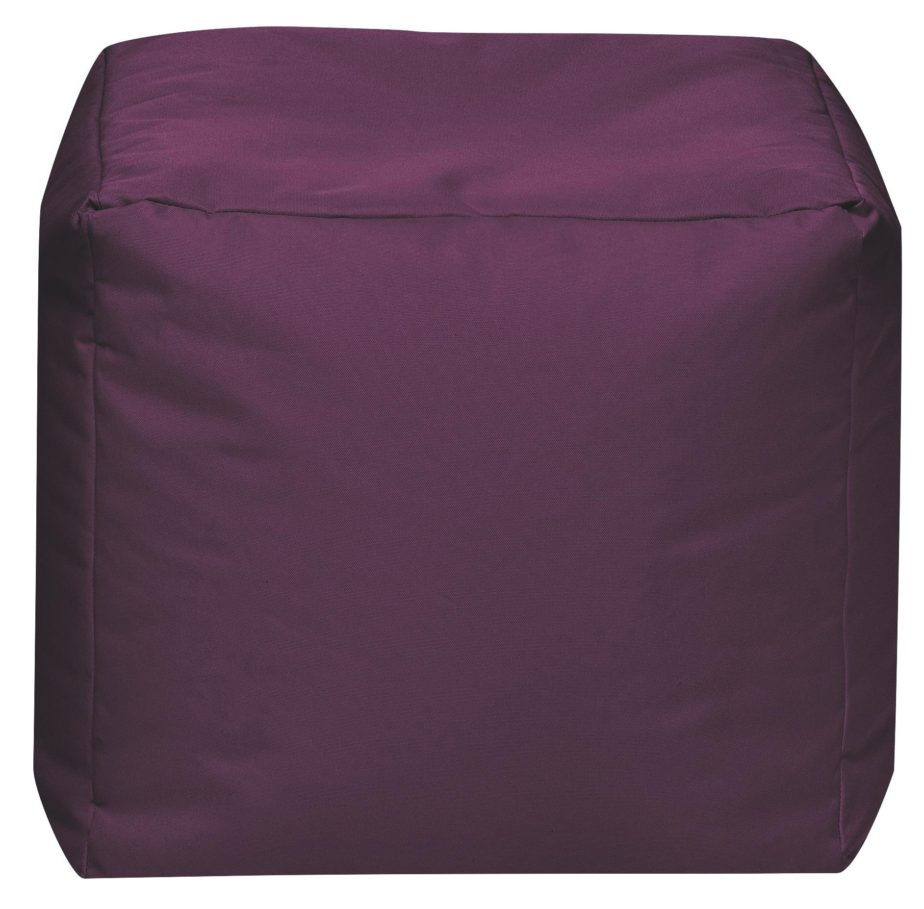 Sitzwürfel in Textil Aubergine