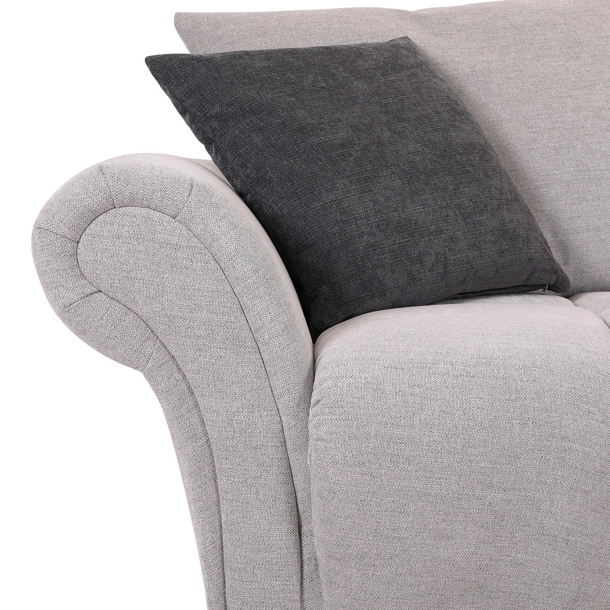 BIGSOFA in Flachgewebe Anthrazit, Beige  - Anthrazit/Beige, Konventionell, Holz/Textil (290/78/115cm) - Carryhome