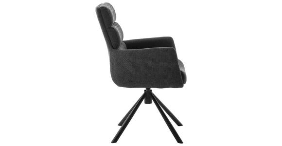 ARMLEHNSTUHL in Stahl Webstoff - Anthrazit/Schwarz, Design, Textil/Metall (61/90/64cm) - Dieter Knoll