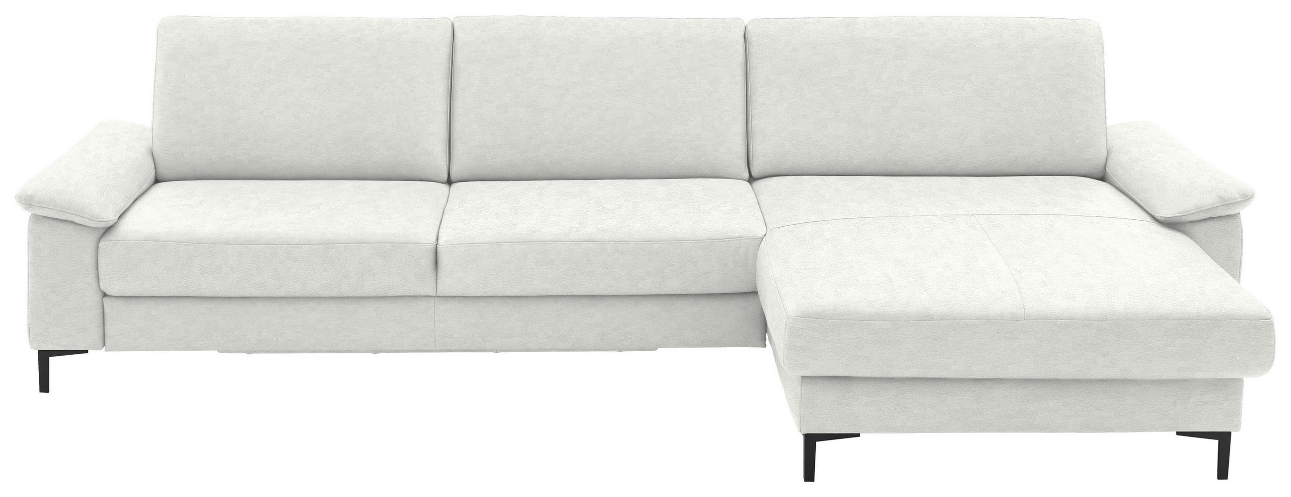 ECKSOFA in Echtleder Weiss  - Weiss/Schwarz, Design, Leder/Metall (334/176cm) - Dieter Knoll