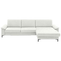 ECKSOFA in Echtleder Weiss  - Weiss/Schwarz, Design, Leder/Metall (334/176cm) - Dieter Knoll