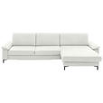 ECKSOFA  in Echtleder Weiß  334/176 cm  - Schwarz/Weiß, Design, Leder/Metall (334/176cm) - Dieter Knoll