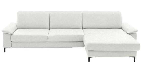 ECKSOFA  in Echtleder Weiß  334/176 cm  - Schwarz/Weiß, Design, Leder/Metall (334/176cm) - Dieter Knoll