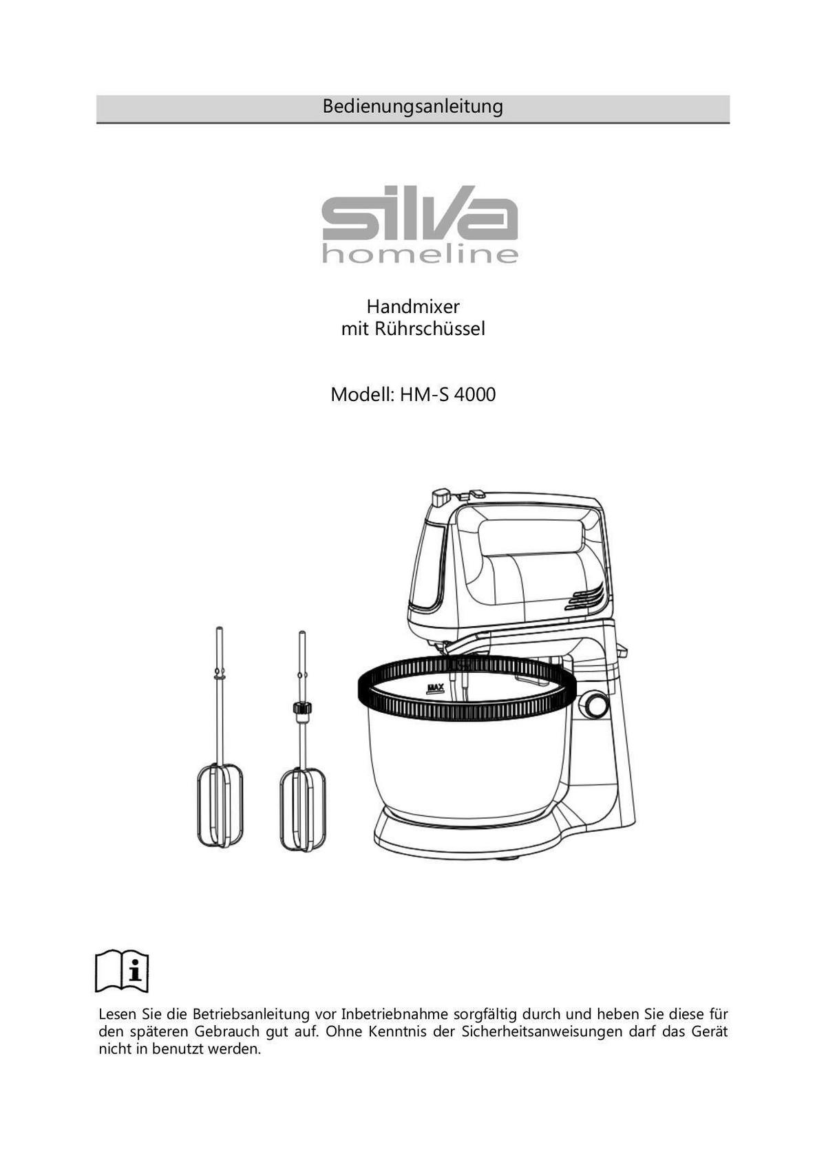 HANDMIXER  - Weiß/Grau, Basics, Kunststoff/Metall (29,5/34,5/21,5cm) - Silva Homeline