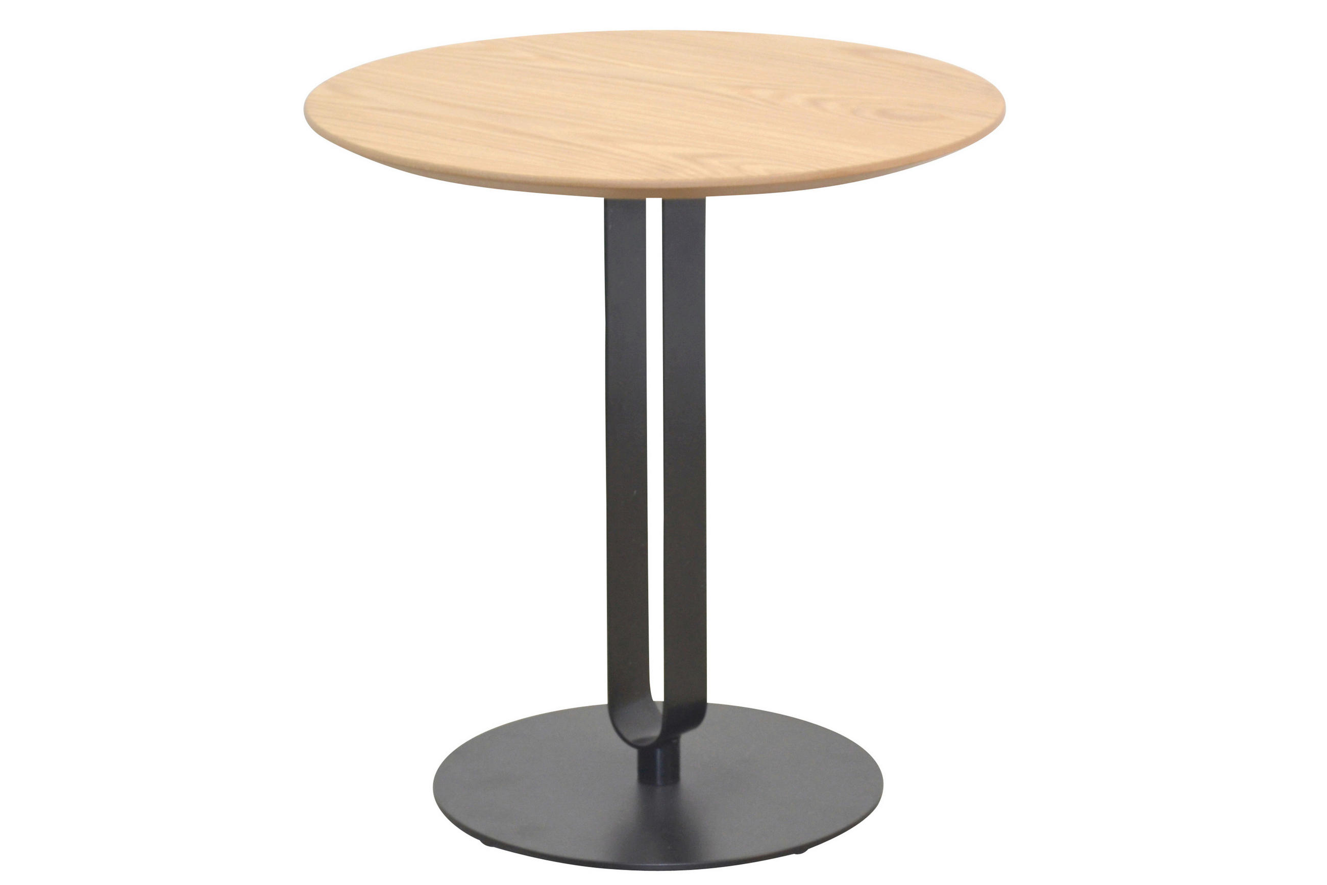 BEISTELLTISCH 50/50/52 cm Schwarz, Eichefarben rund  - Eichefarben/Schwarz, Design, Holzwerkstoff/Metall (50/50/52cm) - MID.YOU