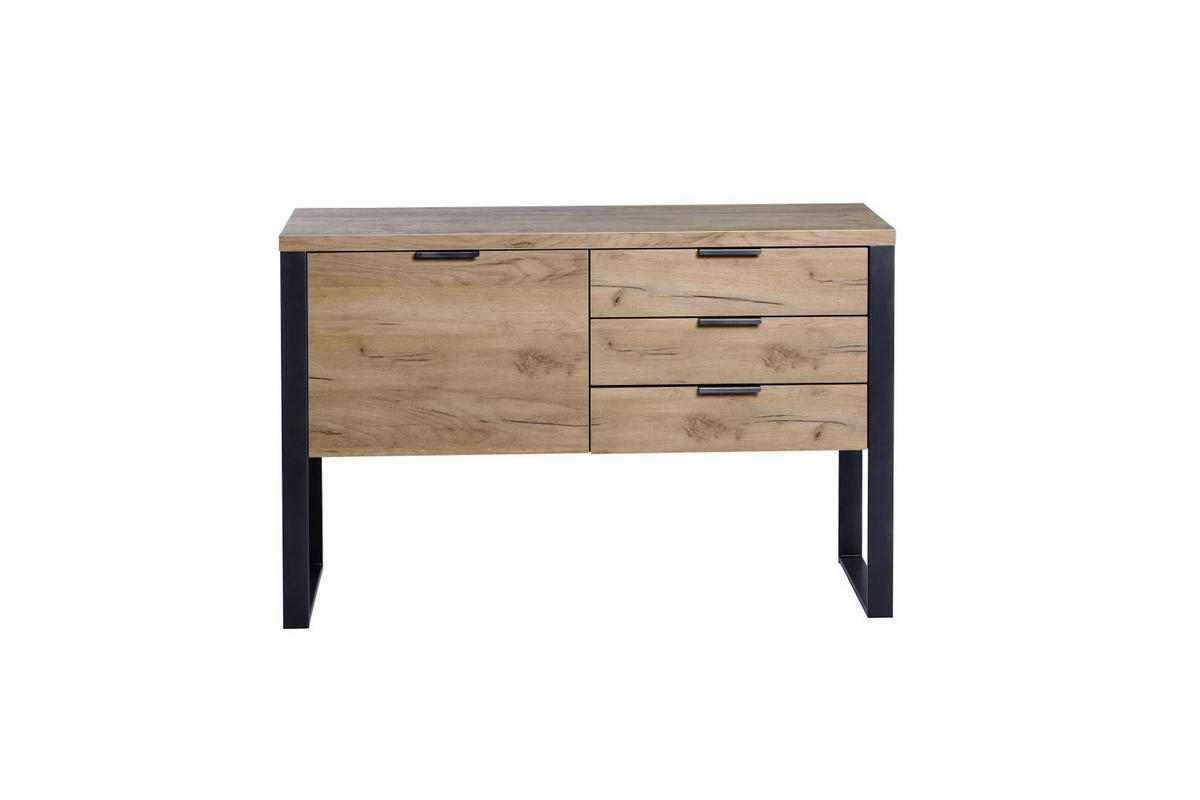 SIDEBOARD 119/76/39,5 cm  in Eichefarben  - Eichefarben/Anthrazit, Modern, Holzwerkstoff/Metall (119/76/39,5cm)