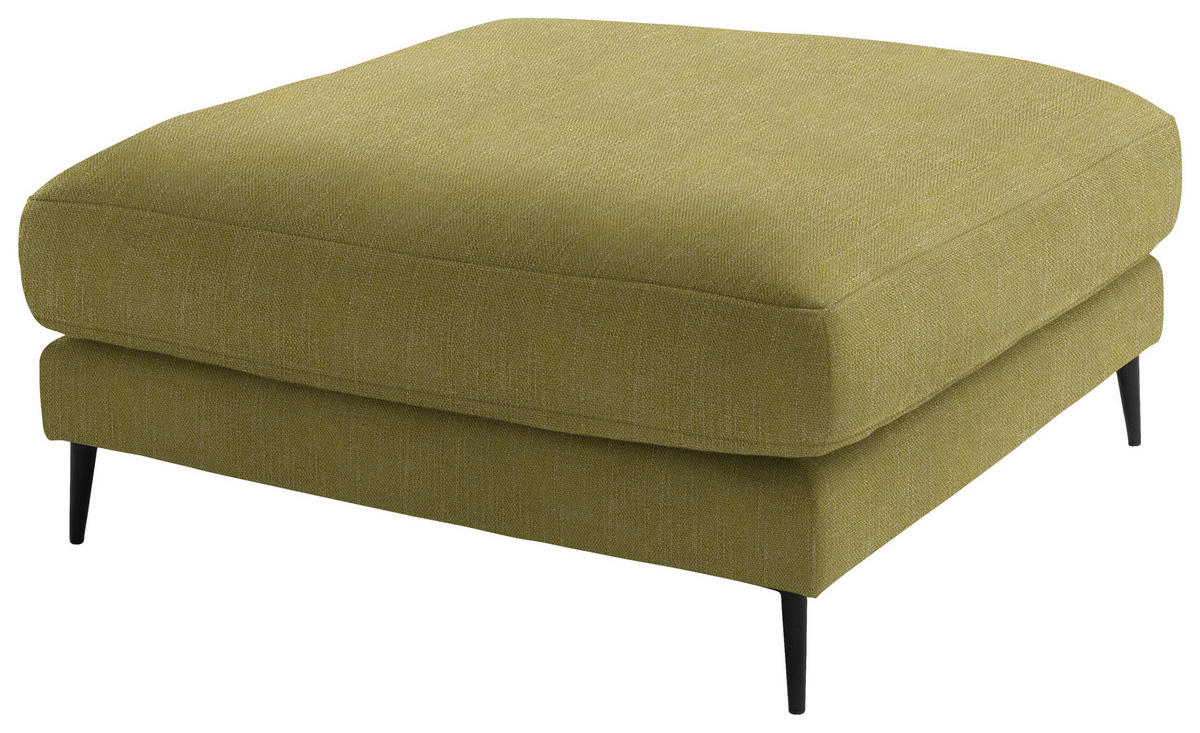 ECKSOFA in Flachgewebe Hellgrün  177/253 cm  - Schwarz/Hellgrün, Design, Textil/Metall (177/253cm) - Dieter Knoll
