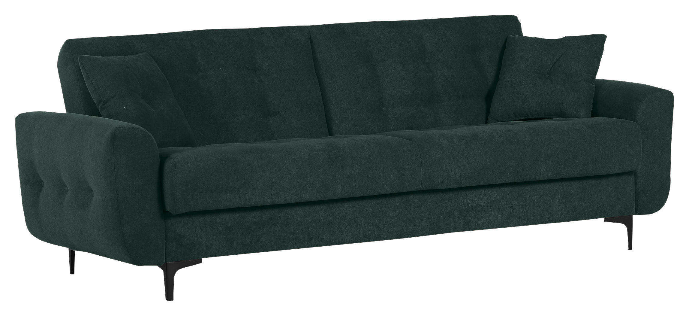 SCHLAFSOFA  in Flachgewebe Dunkelgrün Modern  - Dunkelgrün/Schwarz, KONVENTIONELL, Textil/Metall (230/84/95cm) - Livetastic