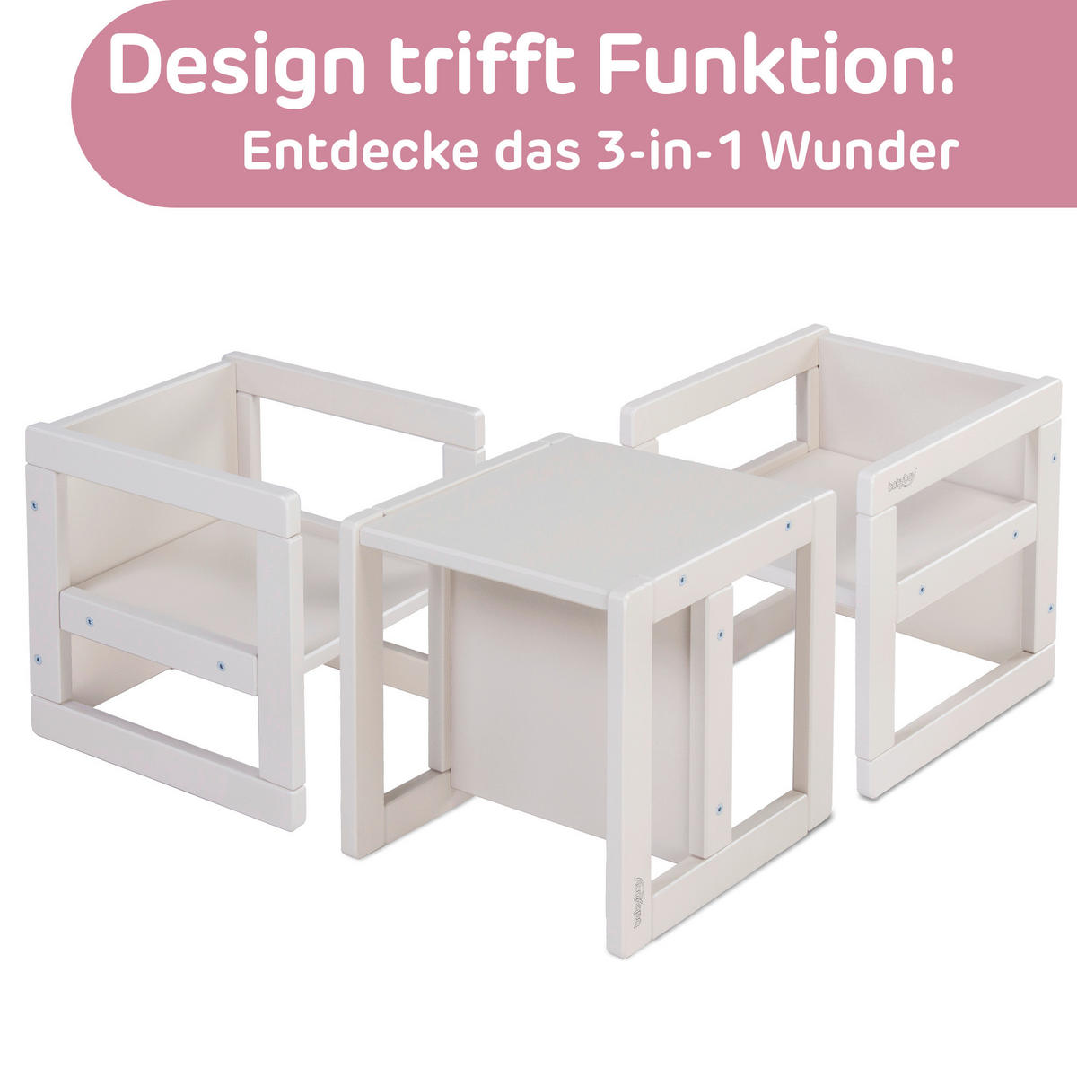 LERNTURM Littlefoot 3-in-1  - Beige, Basics, Holz (32/32/322cm) - Tobi