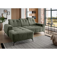 ECKSOFA Grün Chenille  - Schwarz/Grün, MODERN, Textil/Metall (180/258cm) - Livetastic