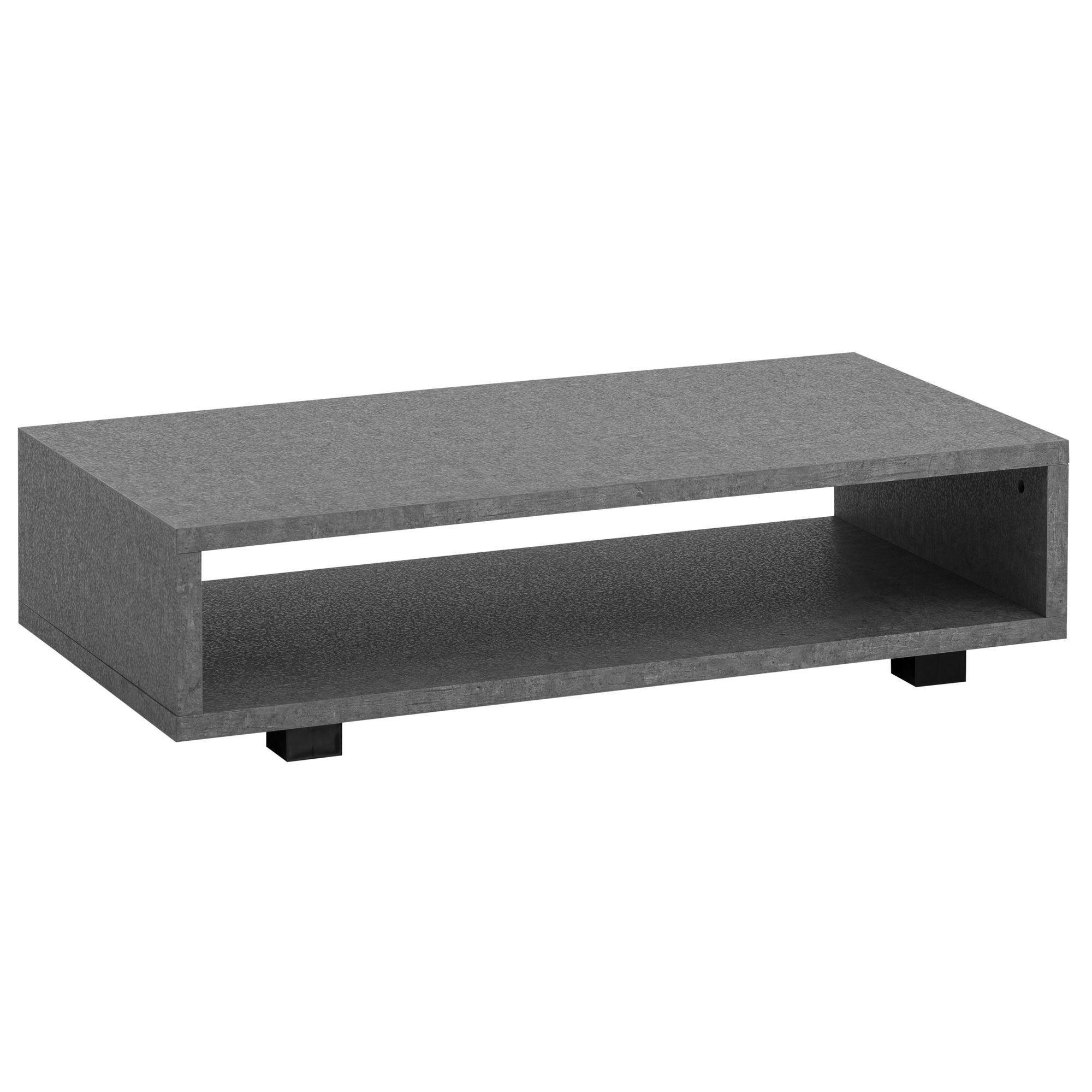 COUCHTISCH 100/50/25 cm rechteckig Grau  - Schwarz/Grau, Design, Holzwerkstoff/Kunststoff (100/50/25cm) - Livetastic