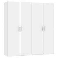 DREHTÜRENSCHRANK 203/236/59 cm 4-türig Weiß  - Chromfarben/Weiß, Design, Holzwerkstoff (203/236/59cm) - Boxxx