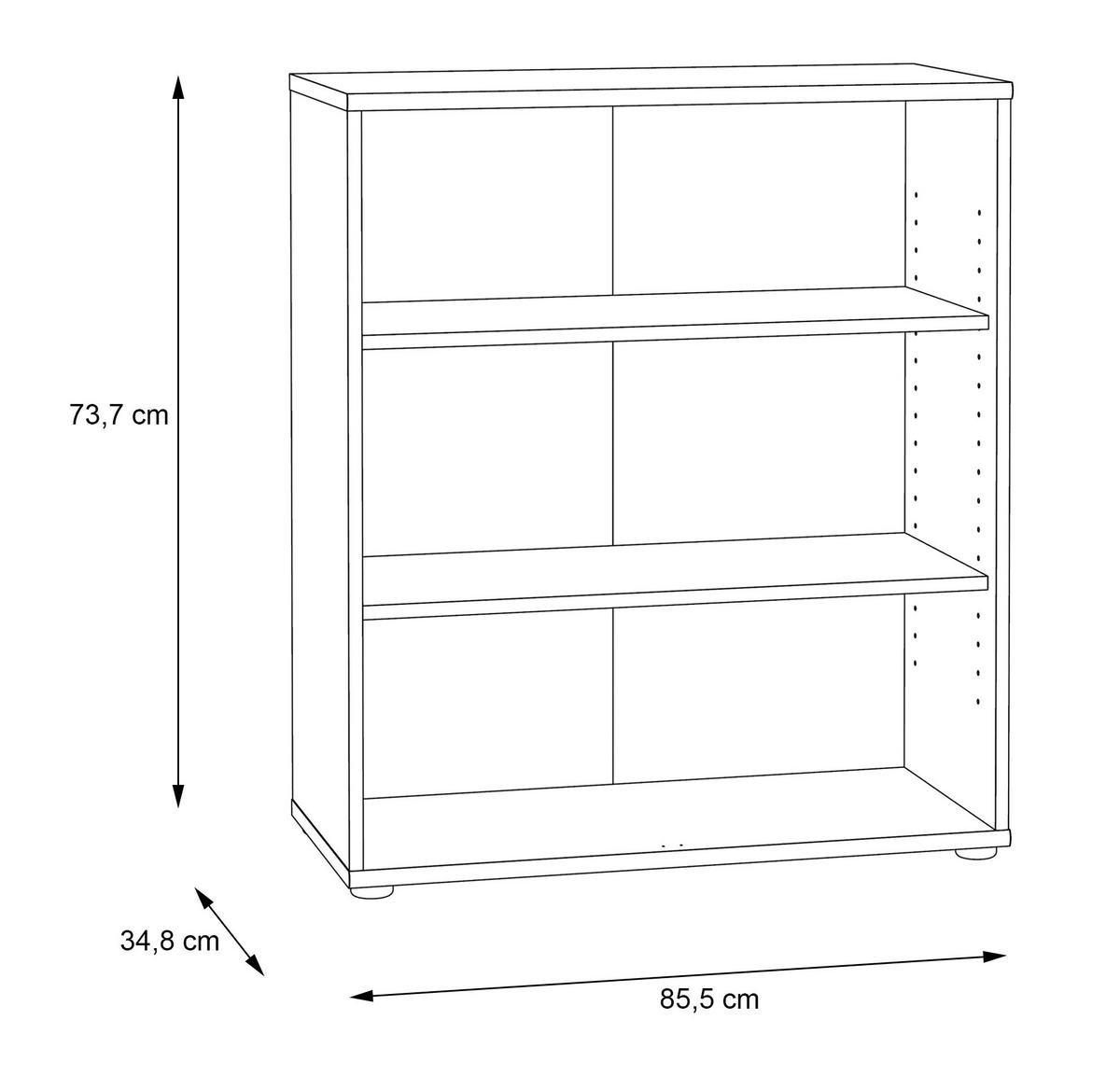 REGAL Dunkelbraun, Graubraun  - Dunkelbraun/Graubraun, Design, Holzwerkstoff (73,7/85,5/34,8cm)