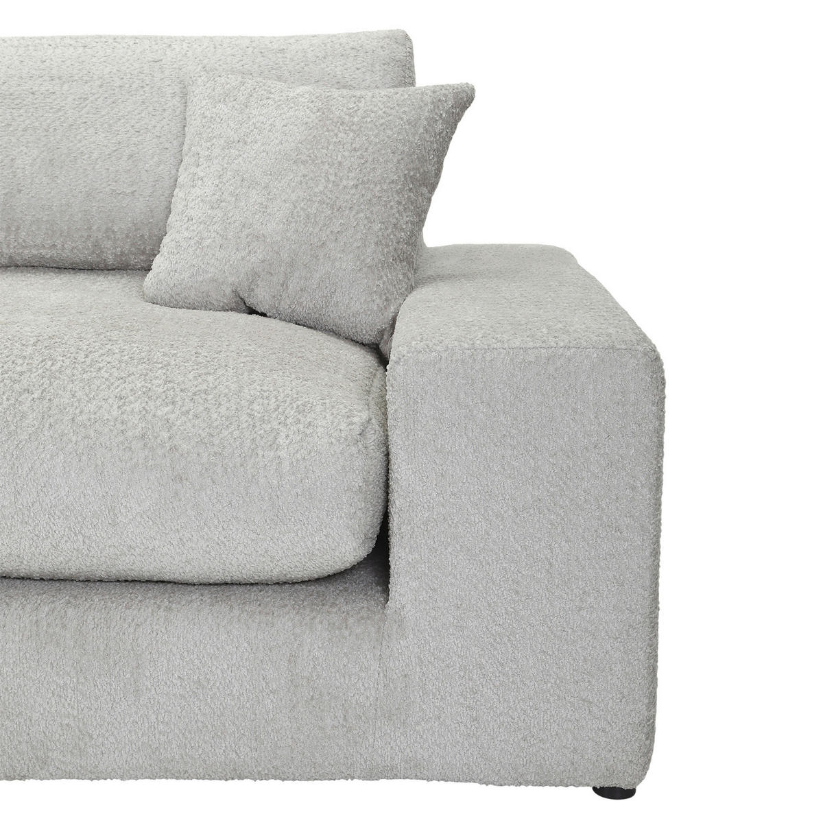 BIGSOFA Struktur, Bouclé Greige  - Greige/Schwarz, MODERN, Kunststoff/Textil (240/76/125cm) - Landscape